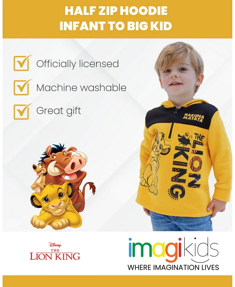 Disney Boys Fleece Half Zip Hoodie to (12 Months