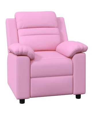 Qaba Kids Recliner Chair with Armrest, Footrest, Headrest, Pink