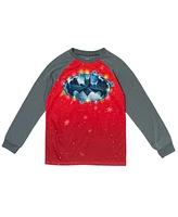 Dc Comics Boys Justice League Superman Batman Christmas Pullover Pajama Shirt and Pants Sleep Set