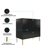 Boyel Living 32"Tall 3-Drawer Storage Cabinet Dresser Chest