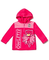 Pj Masks Toddler Girls Catboy Gekko Owlette Fleece Half Zip Hoodie to