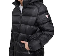 Guess Men's Adam Puffer Jacket with Removable Hood