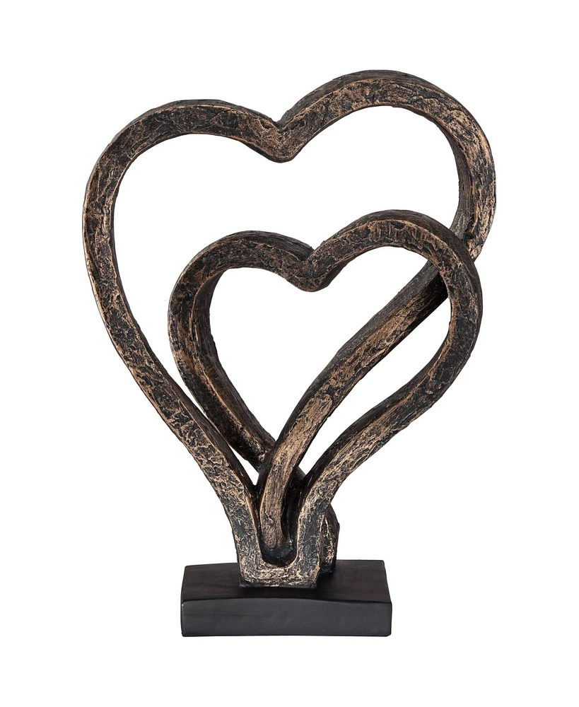 Kensington Hill Interlocking Hearts 11 3/4" High Bronze Finish Sculpture