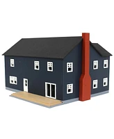 Generic 1/64 Large Two Story Farm House w/ Porch, Deck, Chimney, Navy & White 3d Print