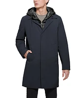 Guess Men's Colin Raincoat with Removable Nylon Hooded Inset