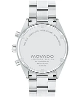 Movado Men's Datron Swiss Quartz Chrono Stainless Steel Watch 41mm - Silver