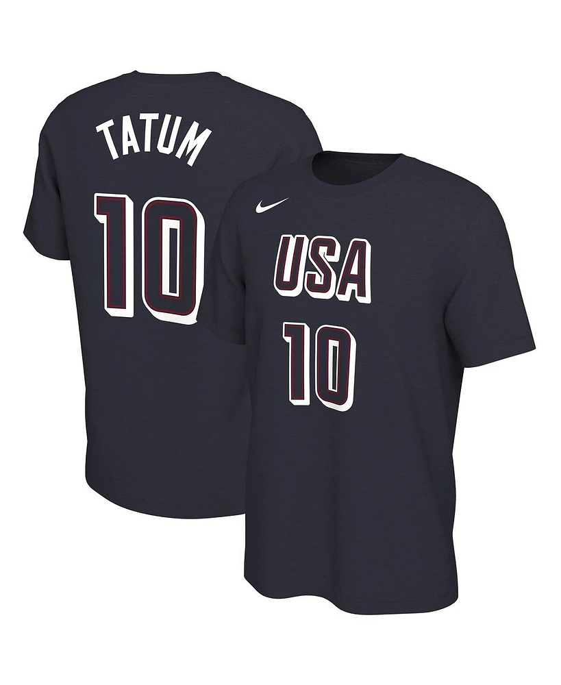 Nike Men's Jayson Tatum Navy Usa Basketball 2024 Summer Name Number T-Shirt