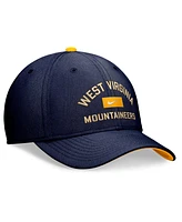 Nike Men's Navy West Virginia Mountaineers Primetime Rise Swoosh Flex Hat