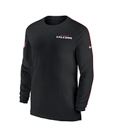 Nike Men's Black Atlanta Falcons Sideline Coach Uv Performance Long Sleeve T-Shirt