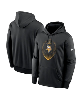 Nike Men's Black Minnesota Vikings Icon Performance Pullover Hoodie