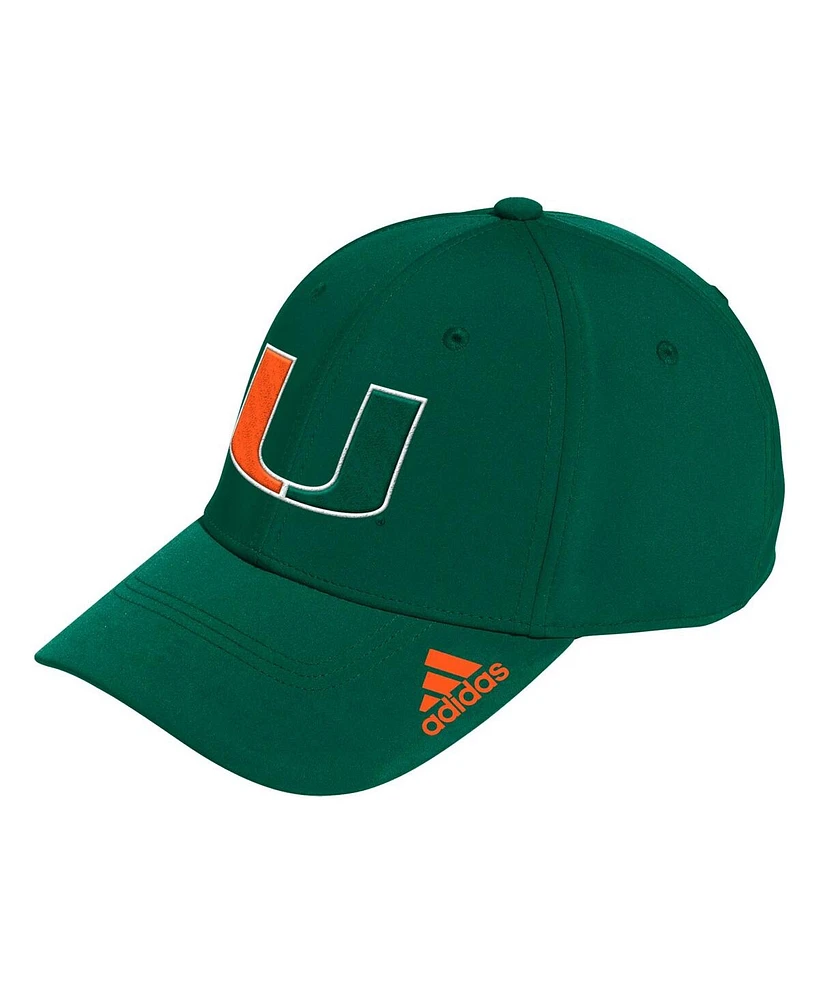 Adidas Men's Green Miami Hurricanes Locker Room Logo Flex Hat