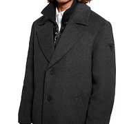 Guess Men's Wool Blend Coat with Removable Quilted Bib