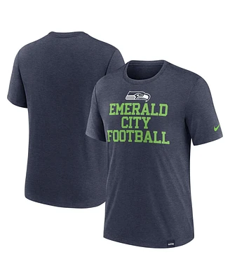 Nike Men's Heather College Navy Seattle Seahawks Blitz Tri-Blend T-Shirt