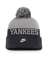 Nike Men's Navy New York Yankees Rewind Peak Cuffed Knit Hat with Pom