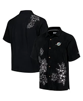 Tommy Bahama Men's Black Miami Dolphins Hibiscus Camp Button-Up Shirt