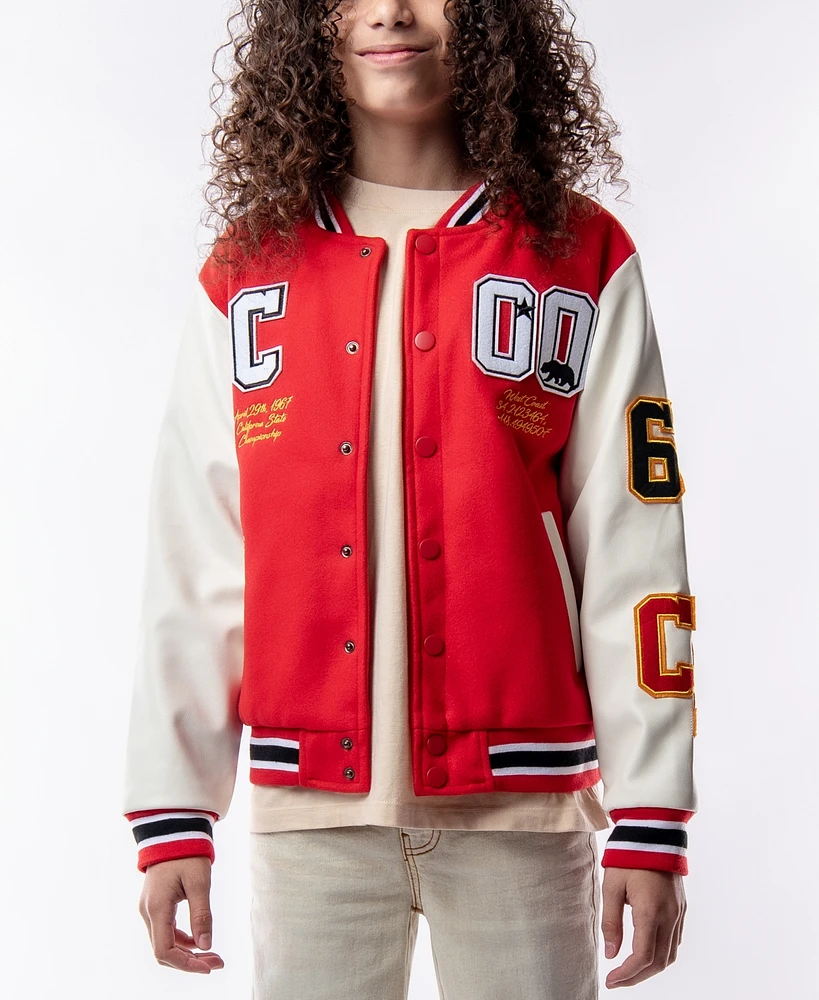 Ring of Fire Big Boys Cal-Champ Woolen Varsity Jacket with Patches