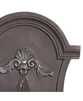 Tivoli Rustic Outdoor Wall Water Fountain 2-Tiered Smoke Gray Ornate Acanthus Leaf 33" for Yard Garden Patio Backyard Deck Home Lawn Porch House Exter