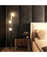 Brightech Nola 60" Contemporary Twisting Led Floor Lamp with Globe Shades