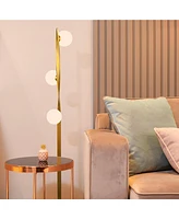 Brightech Nola 60" Contemporary Twisting Led Floor Lamp with Globe Shades