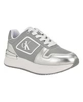 Calvin Klein Women's Vidya Almond Toe Casual Lace-up Sneakers
