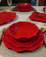 Certified International Perlette Red Melamine 12 Pc. Dinnerware Set, Service for 4