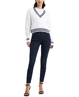 French Connection Women's Babysoft V-Neck Varsity Sweater