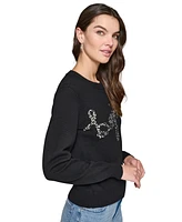 Karl Lagerfeld Paris Women's Embellished Graphic Sweater