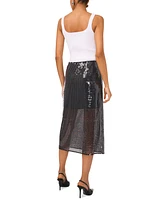 1.state Women's Side-Zip Sequin Midi Skirt