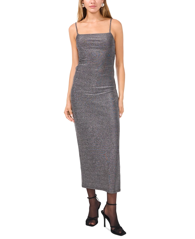 1.state Women's Metallic Twist-Back Midi Dress