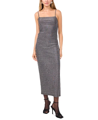 1.state Women's Metallic Twist-Back Midi Dress