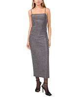 1.state Women's Metallic Twist-Back Midi Dress