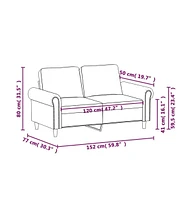 vidaXL 2-Seater Sofa Dark 47.2" Velvet