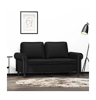 vidaXL 2-Seater Sofa Black 47.2" Faux Leather