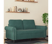 vidaXL 2-Seater Sofa Dark Green 47.2" Velvet