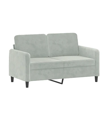 vidaXL 2-Seater Sofa Light Gray 47.2" Velvet