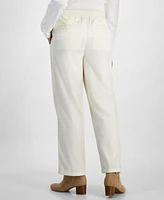 Style & Co Petite Solid Pull-On Cotton Drawstring Pants, Created for Macy's