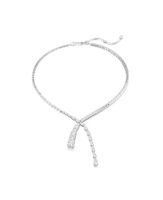 Swarovski Matrix Mixed Cuts, White, Rhodium Plated Y Necklace