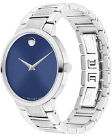 Movado Men's Portfolio Swiss Quartz Stainless Steel Watch 40MM - Silver