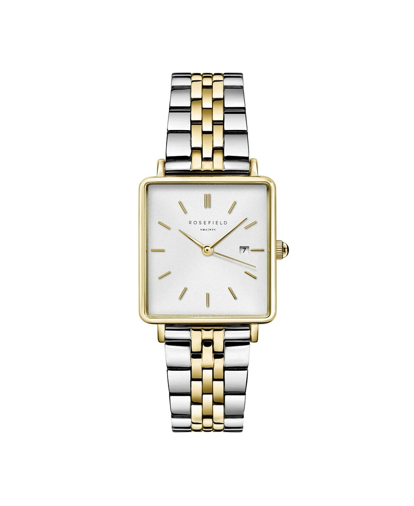 Rosefield Boxy Women's Two Tone Stainless Steel Bracelet Watch 28mm