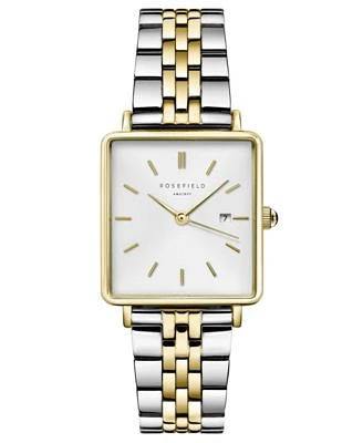 Rosefield Boxy Womens Two Tone Stainless Steel Bracelet Watch 28mm