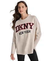 Dkny Jeans Women's Varsity Logo Crewneck Sweater