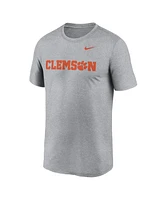 Nike Men's Heather Gray Clemson Tigers Primetime Legend Wordmark T-Shirt