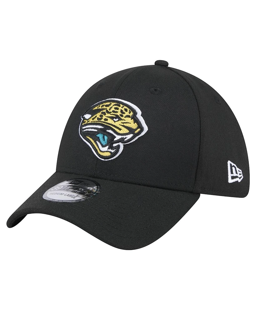 New Era Men's Black Jacksonville Jaguars Throwback Logo Standard 39THIRTY Flex Hat