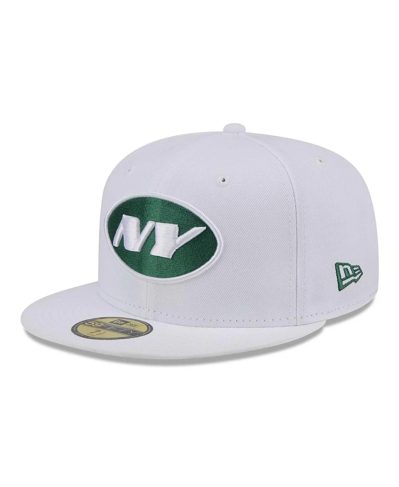 New Era Men's White York Jets Omaha 59FIFTY Fitted Hat