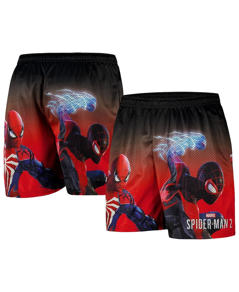 Chalk Line Men's Black Spider-Man 2 Poster Art Retro Shorts