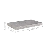 vidaXL Floating Wall Shelf Concrete Gray 19.7"x9.1"x1.5" Mdf
