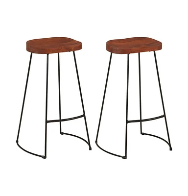 vidaXL Gavin Bar Stools 2 pcs 19.7"x15.7"x30.7" Solid Wood Mango