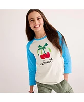 Lands' End Big Girls Plus Long Sleeve Raglan Graphic T-Shirt