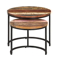 vidaXL Nesting Tables 2 pcs Solid Reclaimed Wood