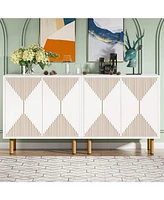 Tribesigns Sideboard Storage Cabinet, Wooden Buffet Floor Cabinet with Doors, Accent for Living Room